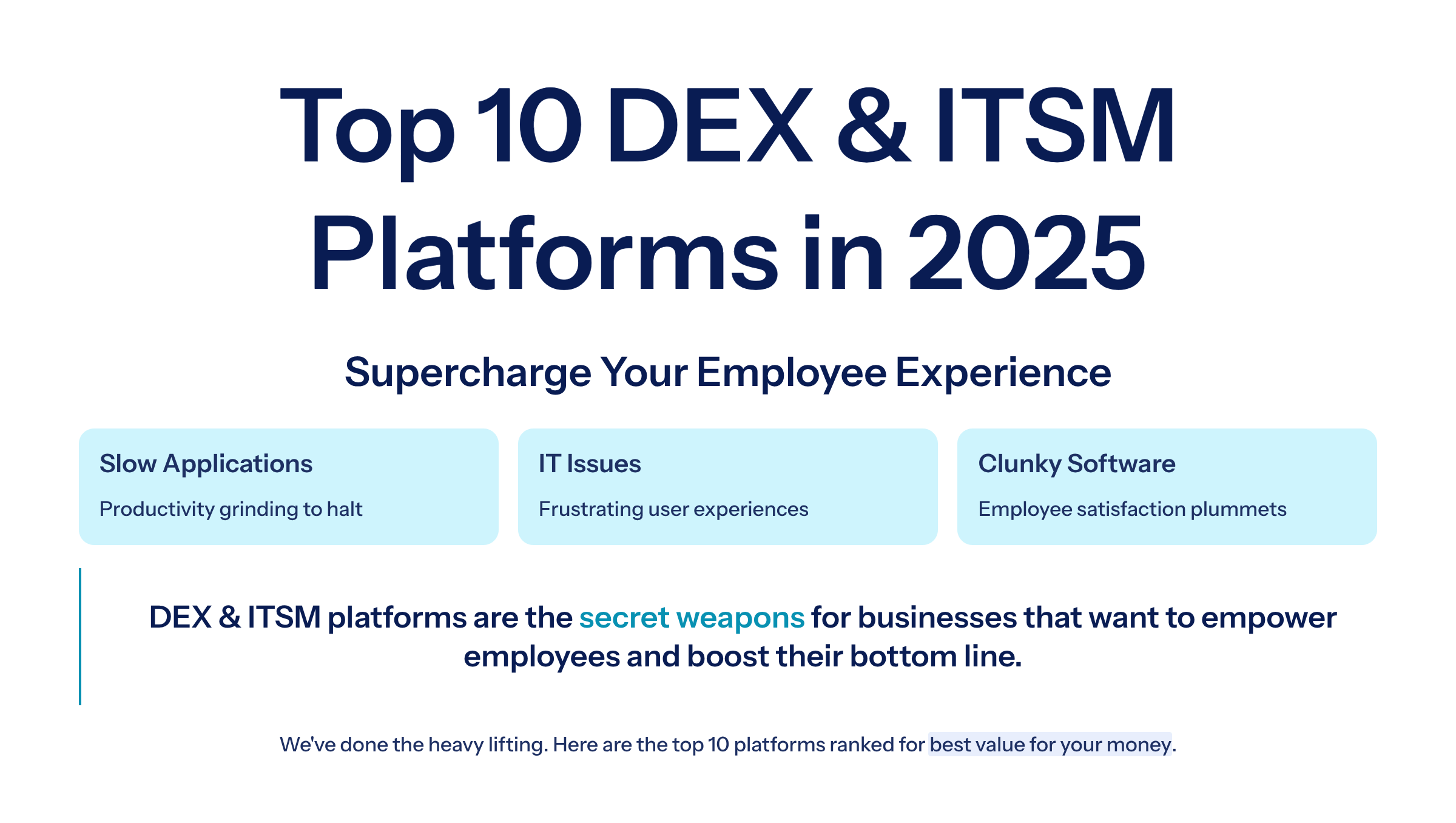 op 10 DEX & ITSM Platforms in 2025 to Supercharge Your Employee Experience