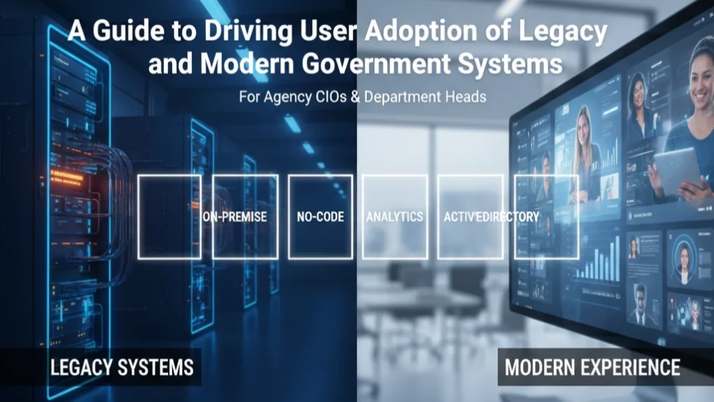 Header Image for blog on to Driving User Adoption of Legacy and Modern Government Systems