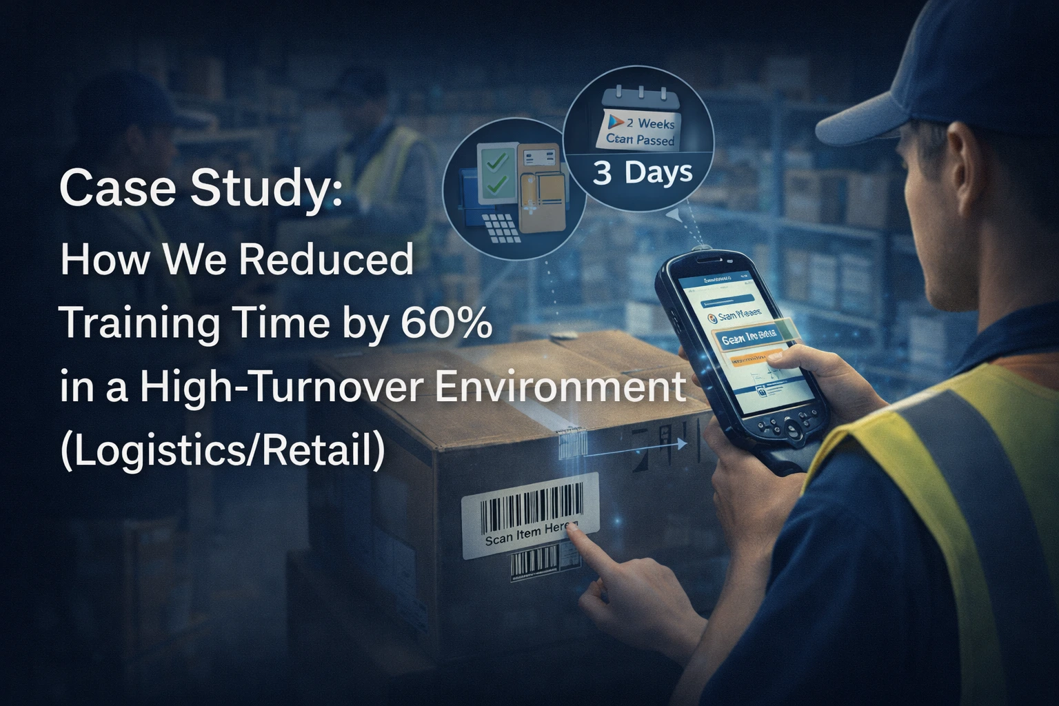 Image showing how Anakage Reduced Training Time by 60% in a High-Turnover Environment (Logistics/Retail)